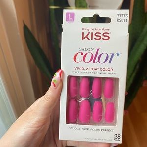 New kiss salon color coffin- shape press on nails